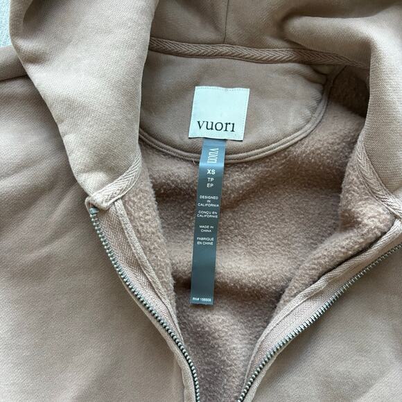 NWOT Vuori Restore Mini Full Zip Hoodie in Nutmeg - Picture 2 of 3